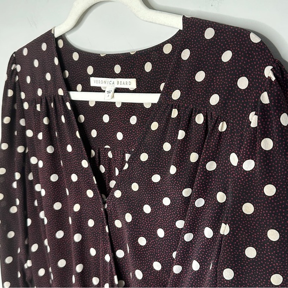 Vernoica Beard Size 2‎ Silk Lou Lou Ruched Flounce Mini Dress Quiet Luxury Clean - Picture 8 of 15